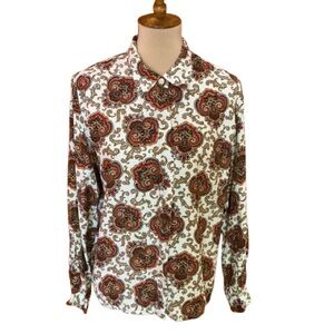 Vtg 90s paisley medallion Liz Claiborne blouse